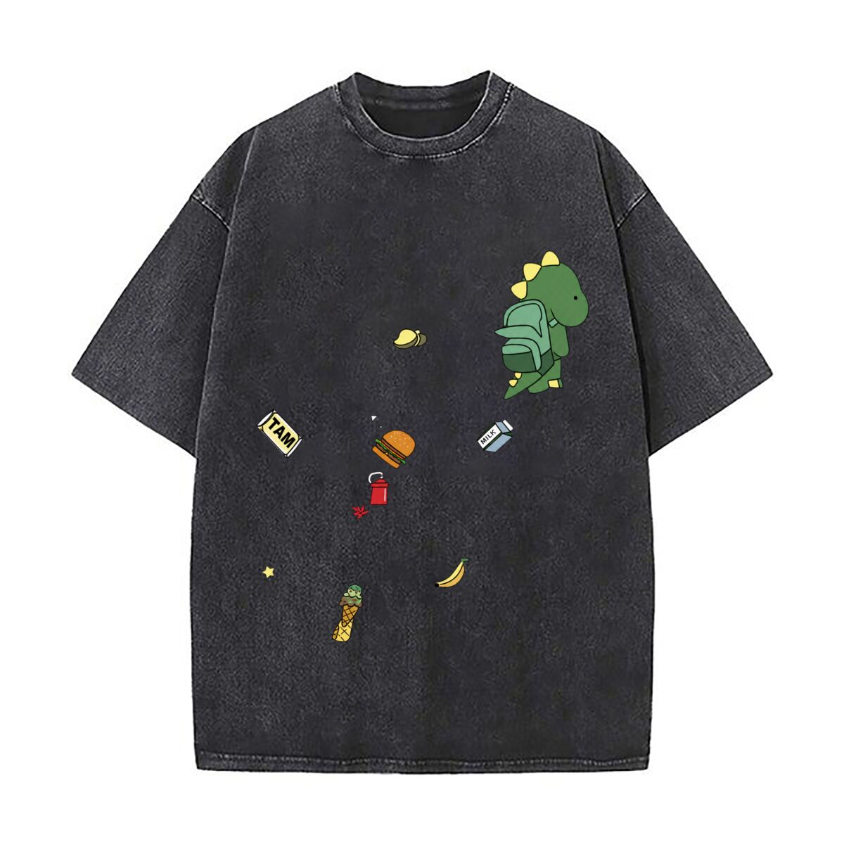 Food City Snacks - Camisetas Streetwear Soltas com Estampa de