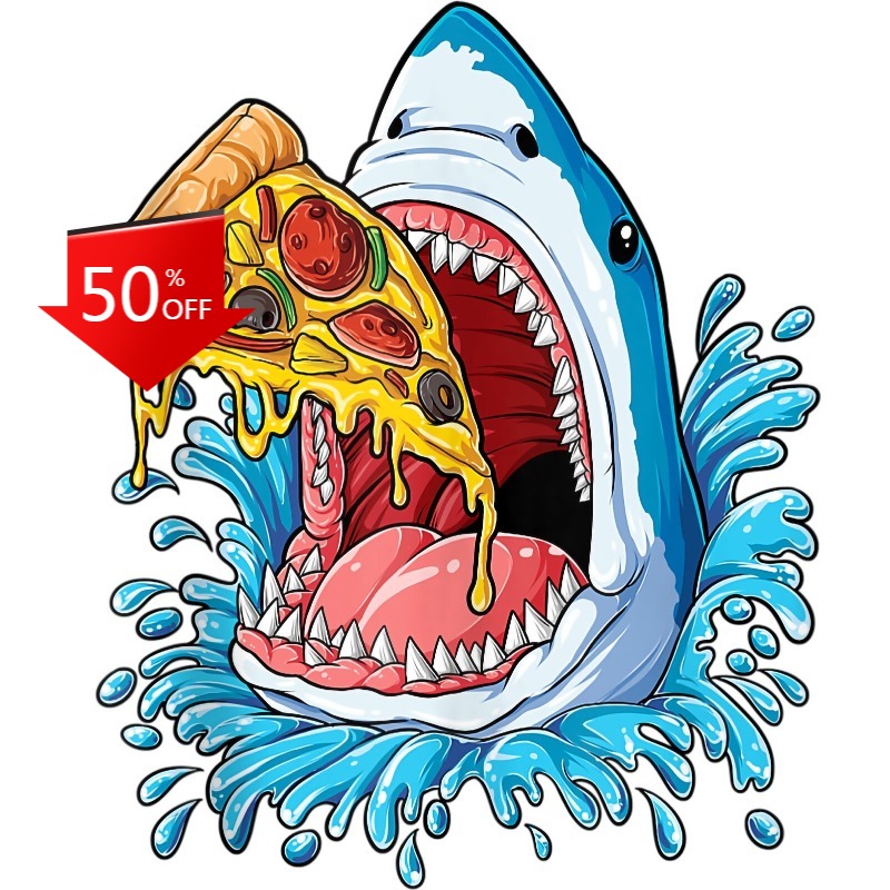 Food Snacks To Eat - Adesivo Protetor de Desenho Animado Tubarão