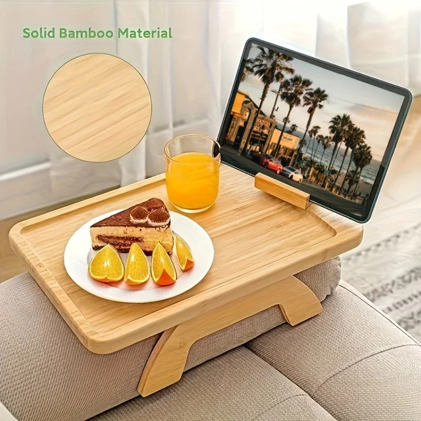 Food Snacks To Eat - Bandeja de Madeira Dobrável para Sofá