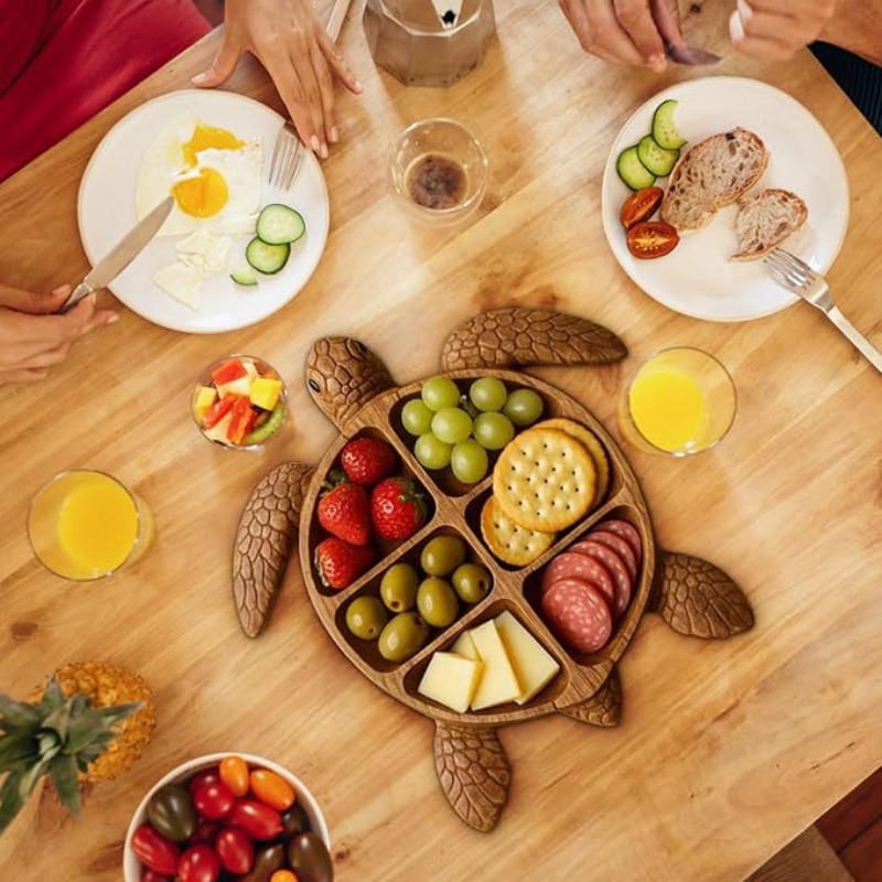 Food Platter Snacks - Bandeja de madeira para servir polvo,