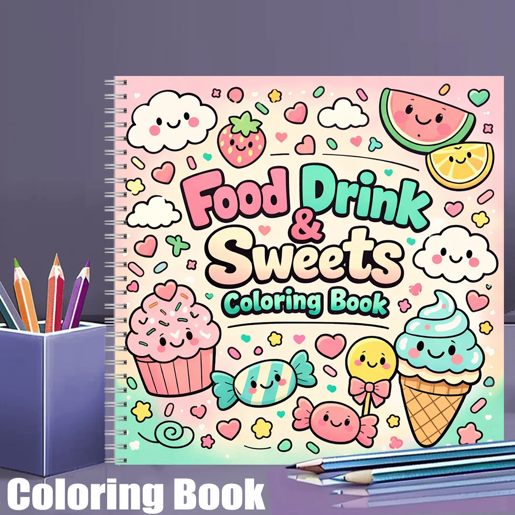Livro de Colorir COMIDA, BEBID - Food Y Snacks Coloring Book avaliação e preço
