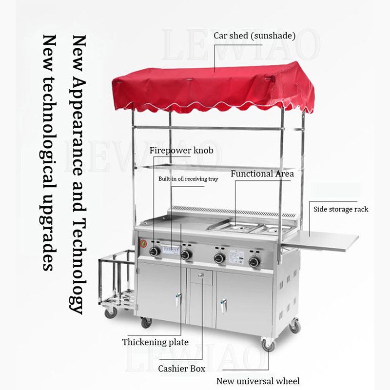 Carrinho de comida móvel, trai - Food Snacks Catering avaliação e preço